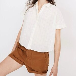 Madewell Cream Plaid Shirt